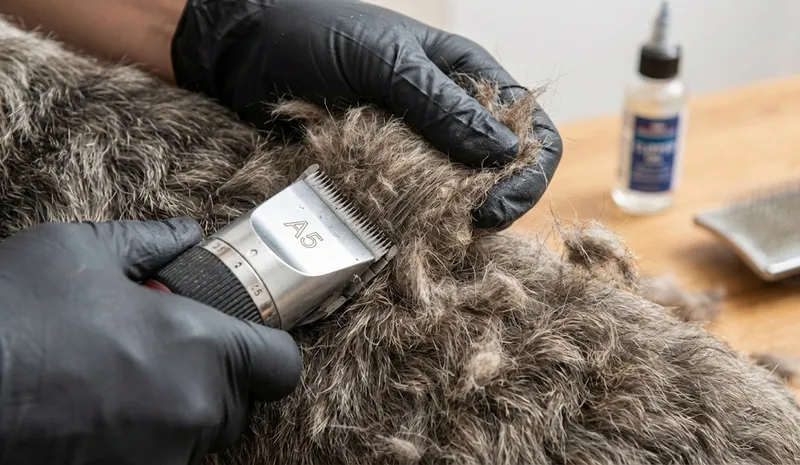 Maszynka dla psa z gęstą sierścią